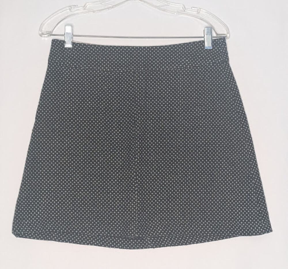 FRENCHI womens wool blend black green dotted mini skirt SMALL schoolgirl preppy